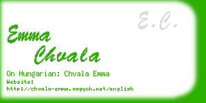 emma chvala business card